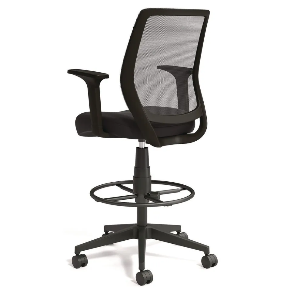 Alera 27.95 in. to 33.66 in. Seat Height Supports Up to 275 lbs. Mesh Back Wessex Drafting Stool - Black