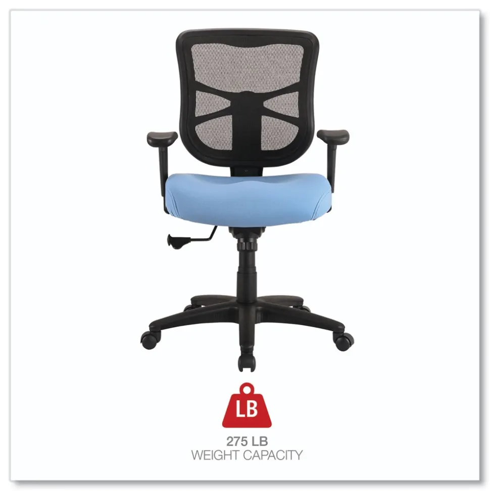 Alera 17.9 in. to 21.8 in. Seat Height Elusion Series Mesh Mid-Back Swivel/Tilt Chair Supports Up to 275 lbs. - Light Blue