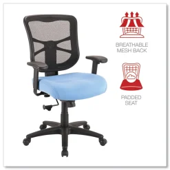 Alera 17.9 in. to 21.8 in. Seat Height Elusion Series Mesh Mid-Back Swivel/Tilt Chair Supports Up to 275 lbs. - Light Blue