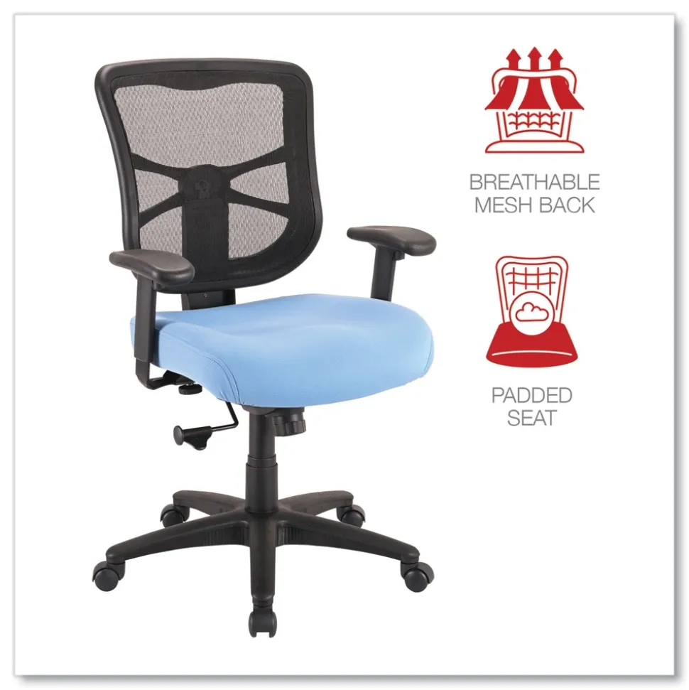 Alera 17.9 in. to 21.8 in. Seat Height Elusion Series Mesh Mid-Back Swivel/Tilt Chair Supports Up to 275 lbs. - Light Blue