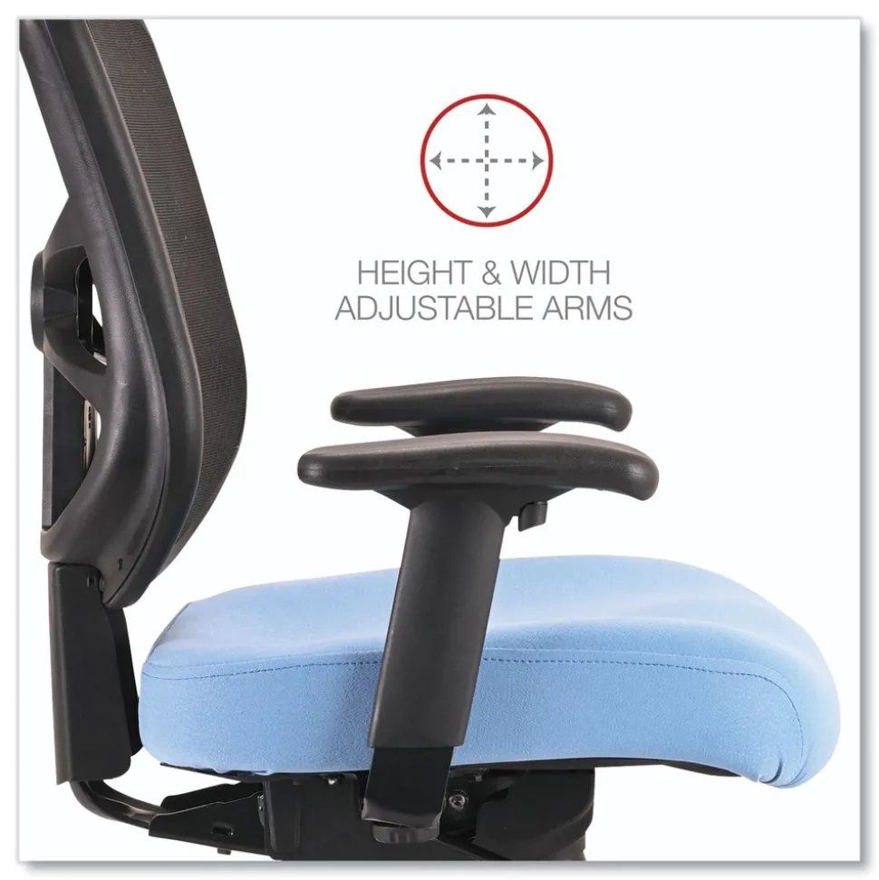 Alera 17.9 in. to 21.8 in. Seat Height Elusion Series Mesh Mid-Back Swivel/Tilt Chair Supports Up to 275 lbs. - Light Blue