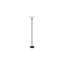 Alera 11.25 in. W x 11.25 in. D x 71 in. H Translucent Plastic Shade Floor Lamp - Matte Black