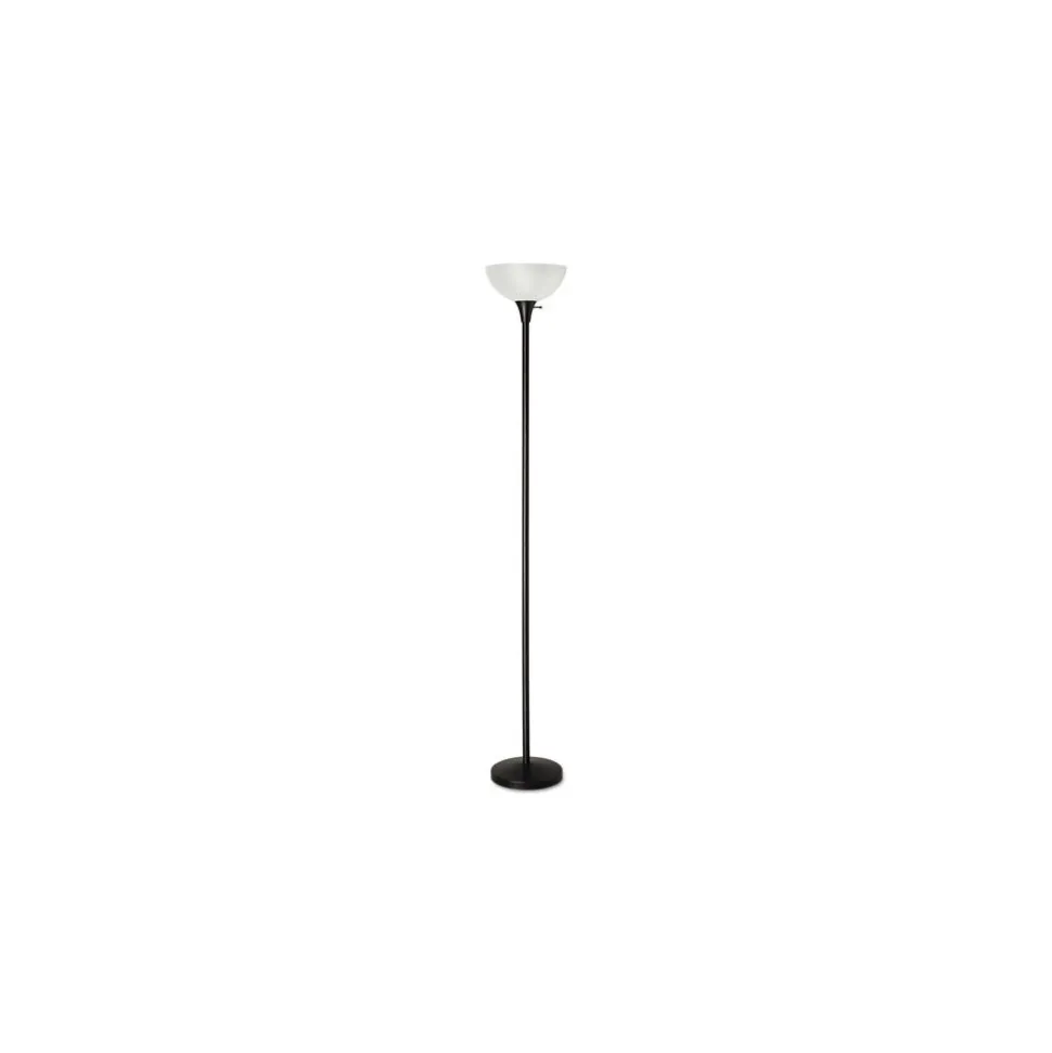 Alera 11.25 in. W x 11.25 in. D x 71 in. H Translucent Plastic Shade Floor Lamp - Matte Black