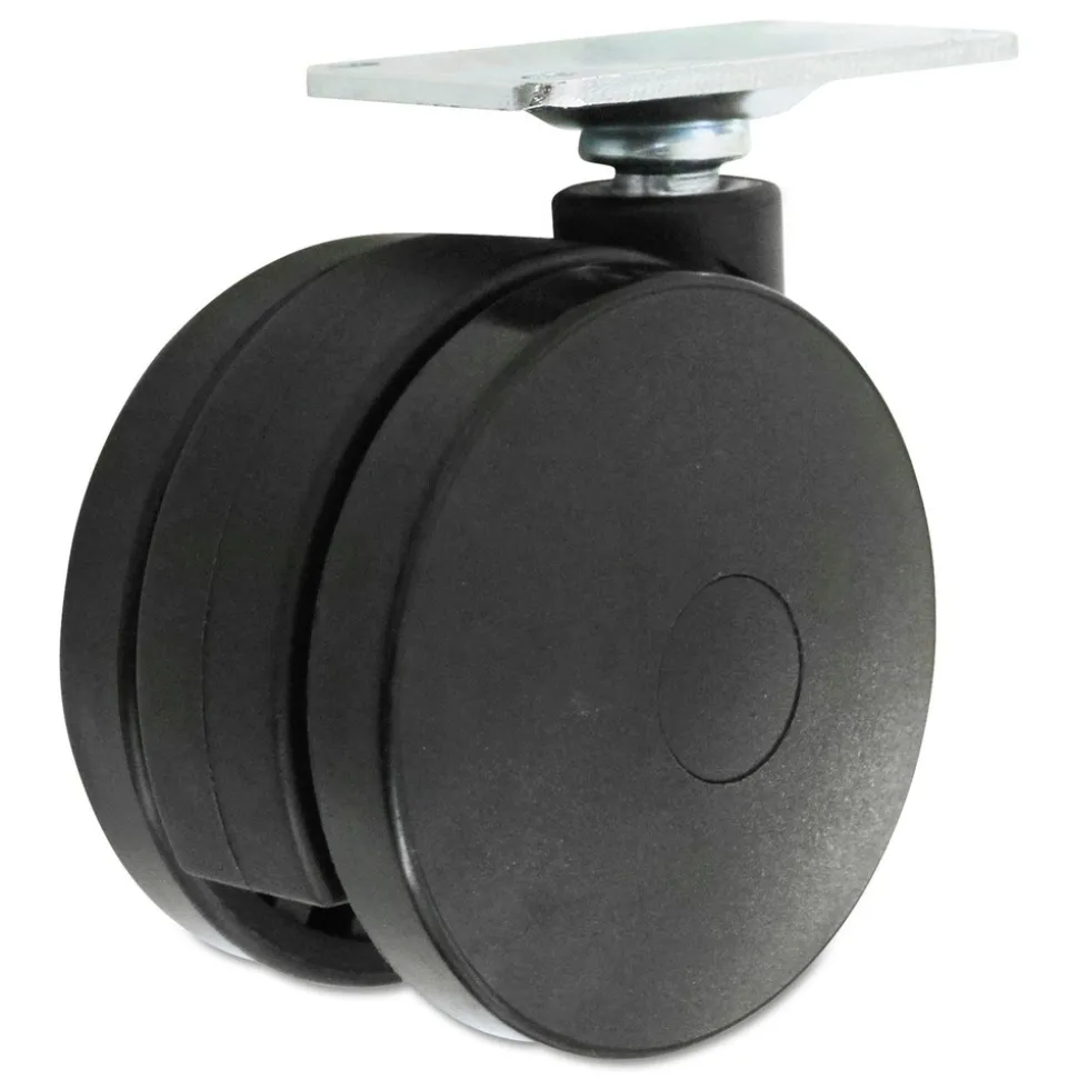 Alera 2 in. Wheel Grip Ring Stem Casters for Height-Adjustable Table Bases - Black (4/Set)