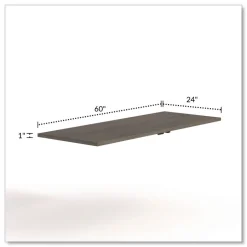 Alera 60 in. x 29 in. Seville Rectangular Training Table Top - Walnut