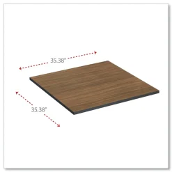 Alera 35.38 in. x 35.38 in. Square Reversible Laminate Table Top - Espresso/Walnut