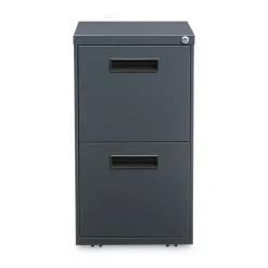 Alera 14.96 in. x 19.29 in. x 27.75 in. 2 Drawer Left/ Right File Pedestal Cabinet - Charcoal
