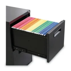 Alera 14.96 in. x 19.29 in. x 27.75 in. 2 Drawer Left/ Right File Pedestal Cabinet - Charcoal