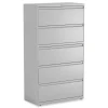 Alera 36 in. x 18.63 in. x 67.63 in. 5 Lateral File Drawer - Legal/Letter/A4/A5 Size - Light Gray