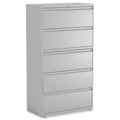 Alera 36 in. x 18.63 in. x 67.63 in. 5 Lateral File Drawer - Legal/Letter/A4/A5 Size - Light Gray