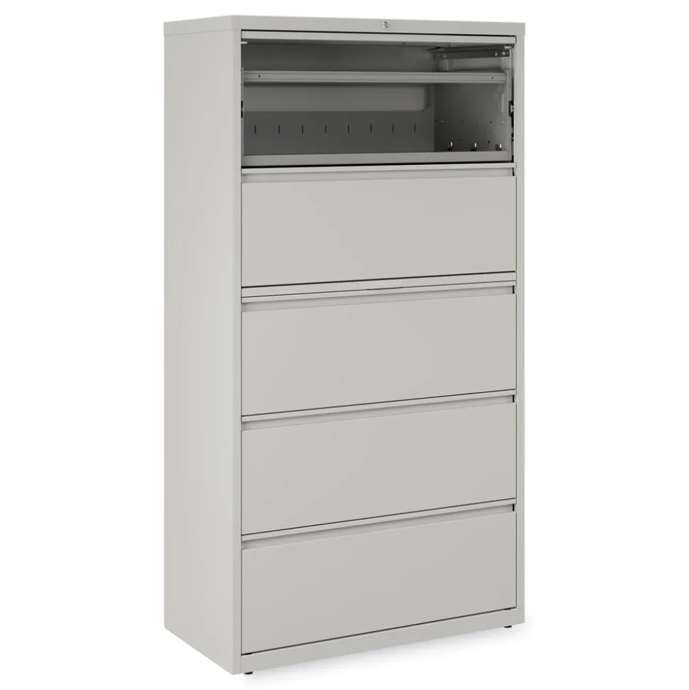 Alera 36 in. x 18.63 in. x 67.63 in. 5 Lateral File Drawer - Legal/Letter/A4/A5 Size - Light Gray