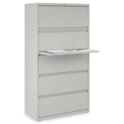 Alera 36 in. x 18.63 in. x 67.63 in. 5 Lateral File Drawer - Legal/Letter/A4/A5 Size - Light Gray