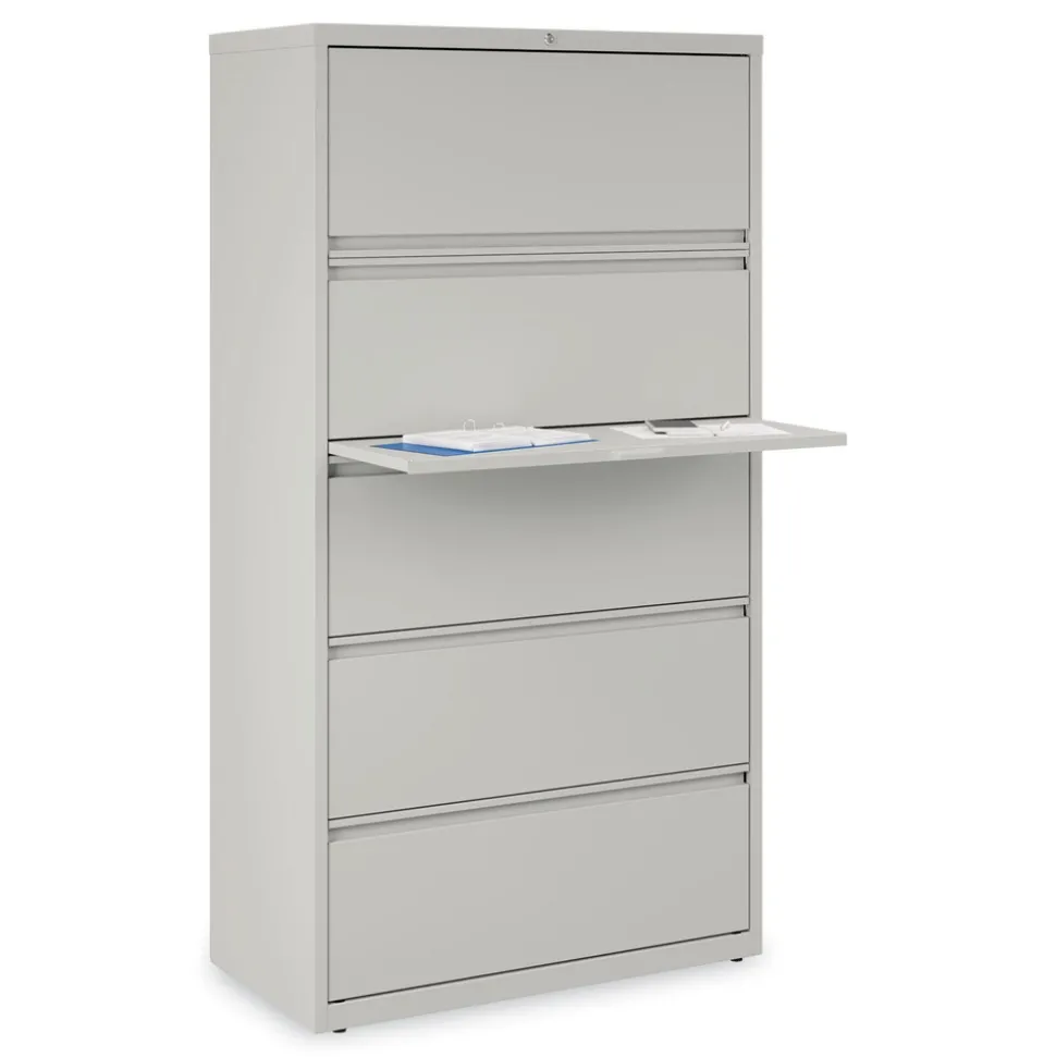 Alera 36 in. x 18.63 in. x 67.63 in. 5 Lateral File Drawer - Legal/Letter/A4/A5 Size - Light Gray