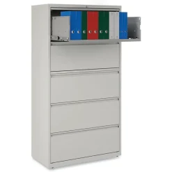Alera 36 in. x 18.63 in. x 67.63 in. 5 Lateral File Drawer - Legal/Letter/A4/A5 Size - Light Gray