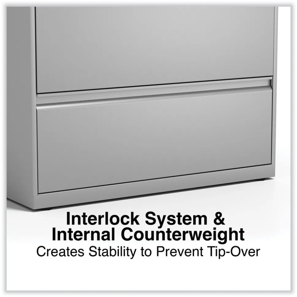 Alera 36 in. x 18.63 in. x 67.63 in. 5 Lateral File Drawer - Legal/Letter/A4/A5 Size - Light Gray