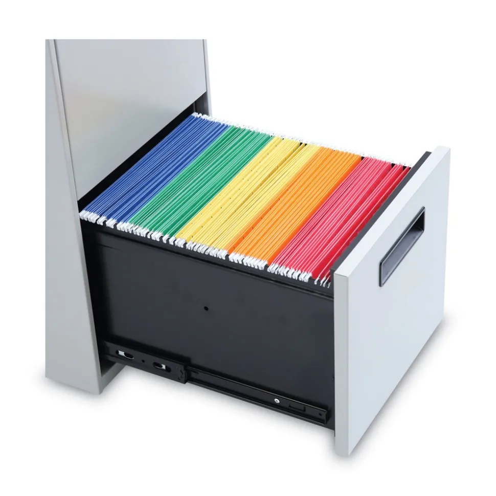 Alera 14.96 in. x 19.29 in. x 27.75 in. 2 Legal/Letter-Size File Drawers Left or Right File Pedestal - Light Gray