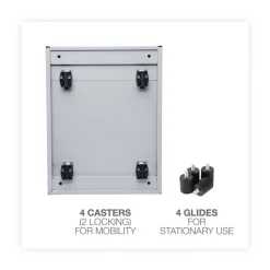 Alera 14.96 in. x 19.29 in. x 27.75 in. 2 Legal/Letter-Size File Drawers Left or Right File Pedestal - Light Gray