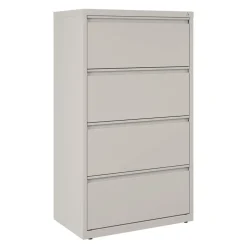 Alera 30 in. x 18.62 in. x 52.5 in. 4 Legal/Letter-Size File Drawers Lateral File Cabinet - Light Gray