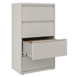 Alera 30 in. x 18.62 in. x 52.5 in. 4 Legal/Letter-Size File Drawers Lateral File Cabinet - Light Gray