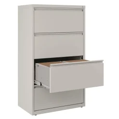 Alera 30 in. x 18.62 in. x 52.5 in. 4 Legal/Letter-Size File Drawers Lateral File Cabinet - Light Gray