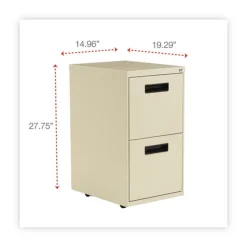 Alera 14.96 in. x 19.29 in. x 27.75 in. 2 Legal/Letter-Size File Drawers Left or Right File Pedestal - Putty