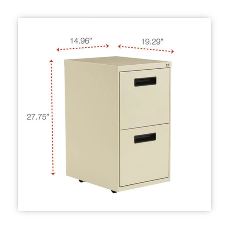 Alera 14.96 in. x 19.29 in. x 27.75 in. 2 Legal/Letter-Size File Drawers Left or Right File Pedestal - Putty