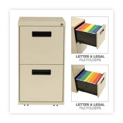 Alera 14.96 in. x 19.29 in. x 27.75 in. 2 Legal/Letter-Size File Drawers Left or Right File Pedestal - Putty