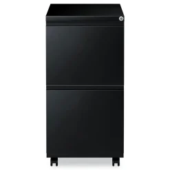 Alera 14.96 in. x 19.29 in. x 27.75 in. 2 Legal/Letter-Size File Drawers Left or Right File Pedestal with Full-Length Pull - Black