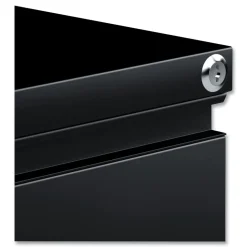 Alera 14.96 in. x 19.29 in. x 27.75 in. 2 Legal/Letter-Size File Drawers Left or Right File Pedestal with Full-Length Pull - Black