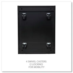 Alera 14.96 in. x 19.29 in. x 27.75 in. 2 Legal/Letter-Size File Drawers Left or Right File Pedestal with Full-Length Pull - Black