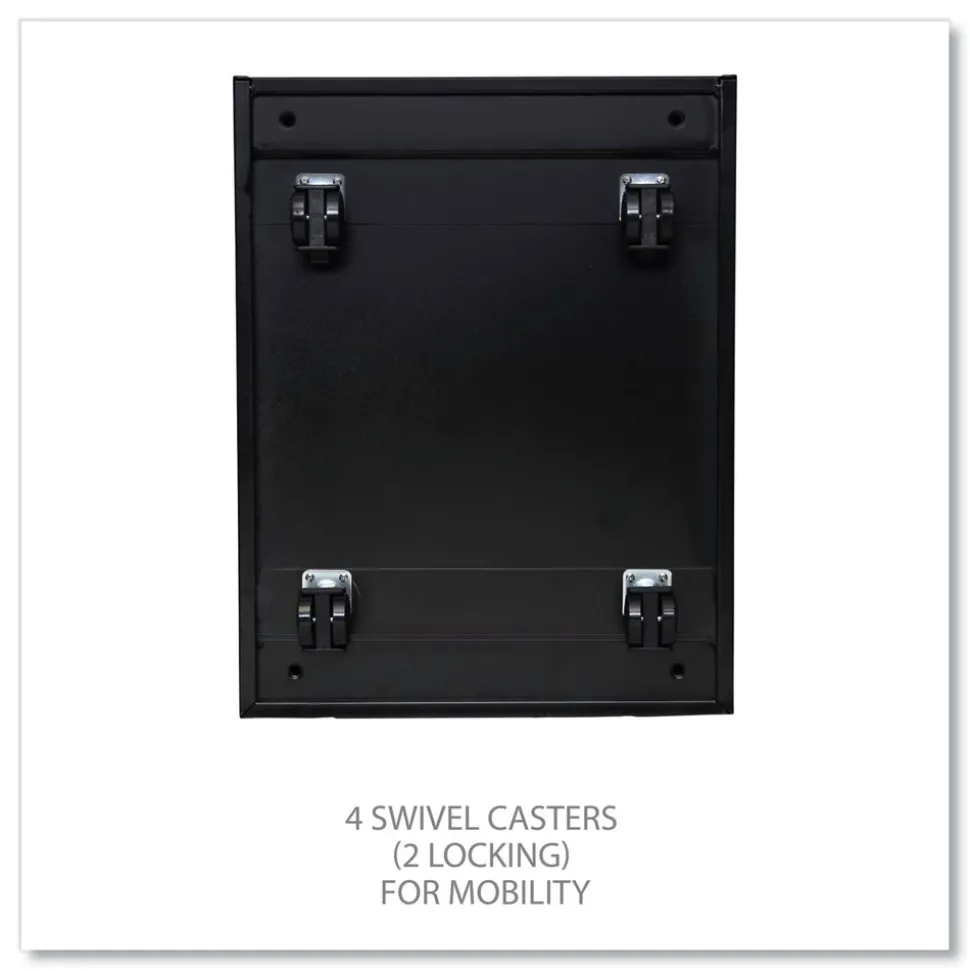 Alera 14.96 in. x 19.29 in. x 27.75 in. 2 Legal/Letter-Size File Drawers Left or Right File Pedestal with Full-Length Pull - Black