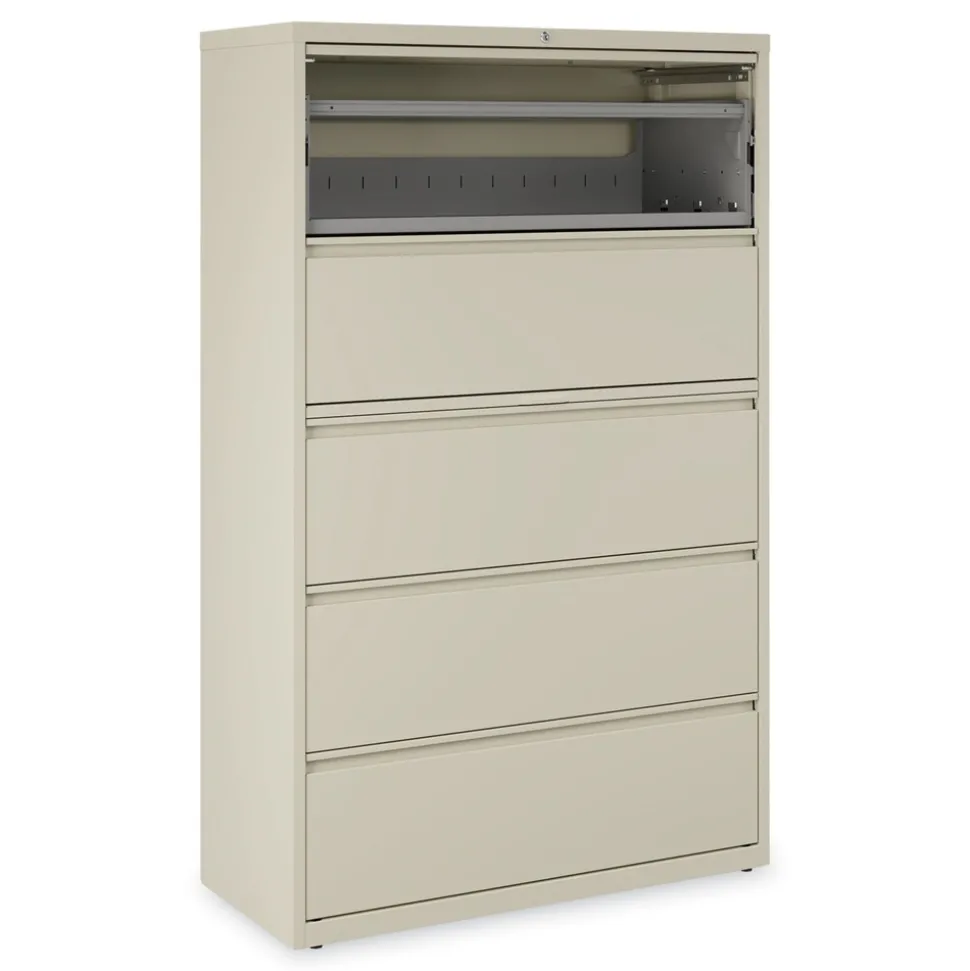 Alera 42 in. x 18.63 in. x 67.63 in. 5 Legal/Letter/A4/A5 Size Lateral File Drawers - Putty