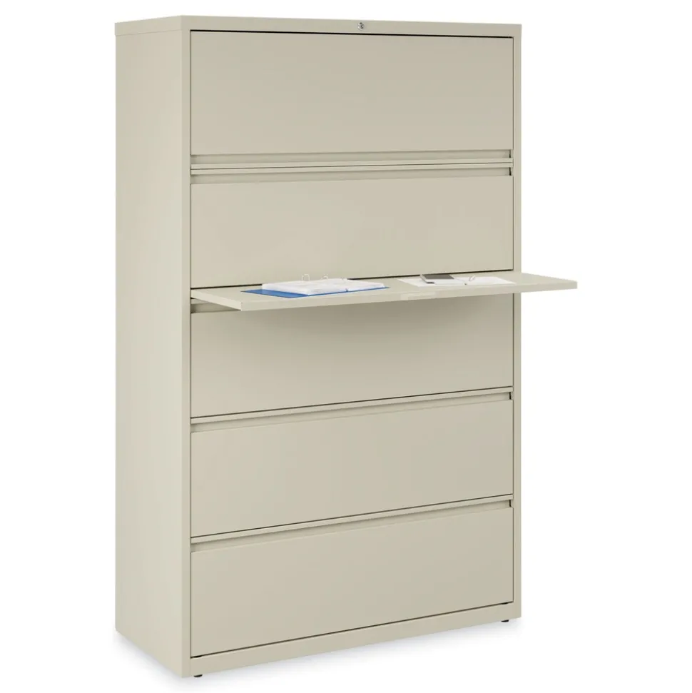 Alera 42 in. x 18.63 in. x 67.63 in. 5 Legal/Letter/A4/A5 Size Lateral File Drawers - Putty