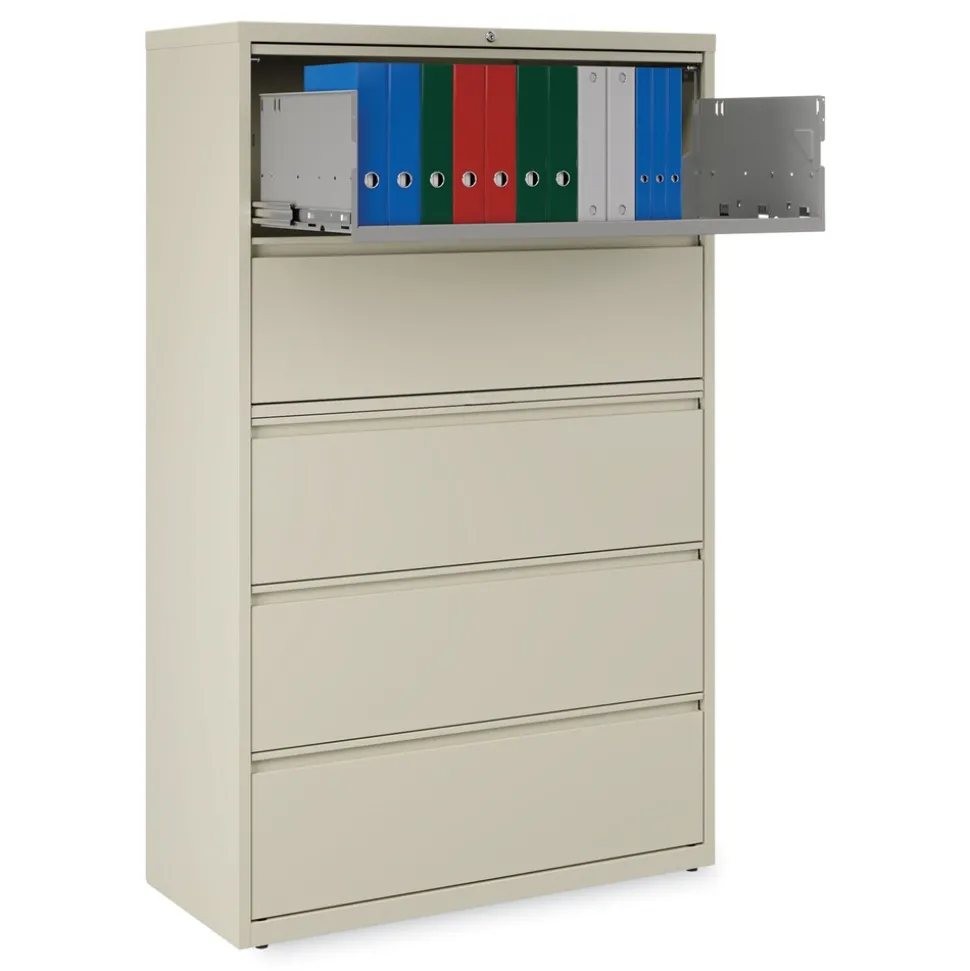 Alera 42 in. x 18.63 in. x 67.63 in. 5 Legal/Letter/A4/A5 Size Lateral File Drawers - Putty