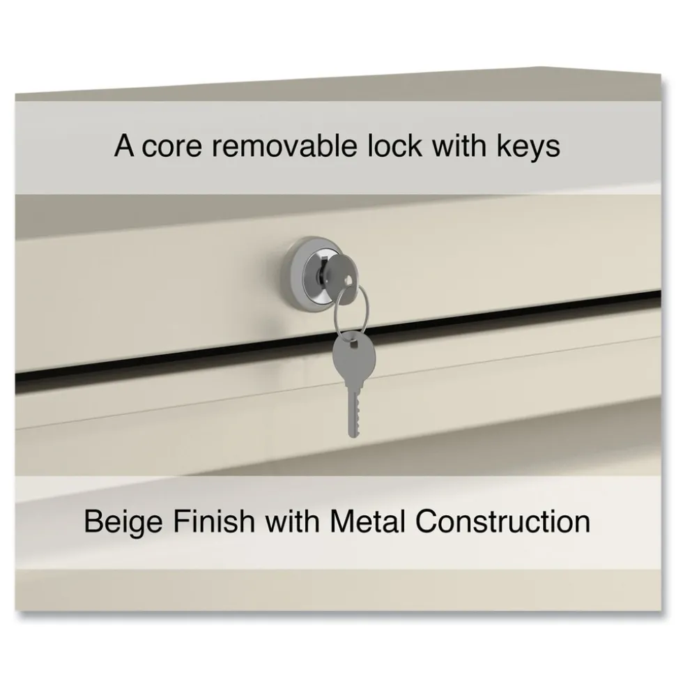 Alera 42 in. x 18.63 in. x 67.63 in. 5 Legal/Letter/A4/A5 Size Lateral File Drawers - Putty