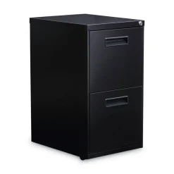 Alera 14.96 in. x 19.29 in. x 27.75 in. 2 Legal/Letter-Size File Drawers Left or Right File Pedestal - Black