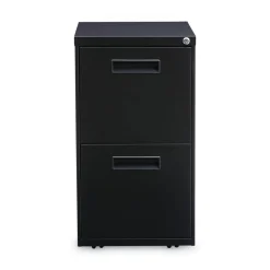 Alera 14.96 in. x 19.29 in. x 27.75 in. 2 Legal/Letter-Size File Drawers Left or Right File Pedestal - Black
