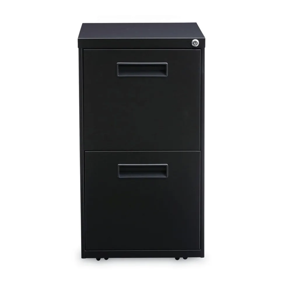 Alera 14.96 in. x 19.29 in. x 27.75 in. 2 Legal/Letter-Size File Drawers Left or Right File Pedestal - Black