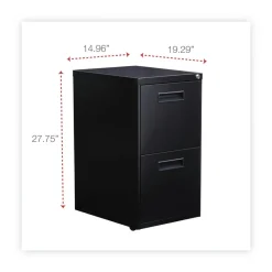 Alera 14.96 in. x 19.29 in. x 27.75 in. 2 Legal/Letter-Size File Drawers Left or Right File Pedestal - Black
