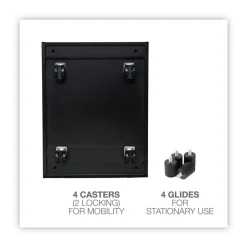 Alera 14.96 in. x 19.29 in. x 27.75 in. 2 Legal/Letter-Size File Drawers Left or Right File Pedestal - Black