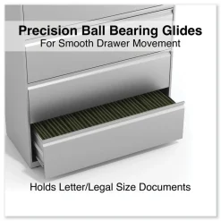 Alera 42 in. x 18.63 in. x 52.5 in. 4 Legal/Letter Size Lateral File Drawers - Light Gray