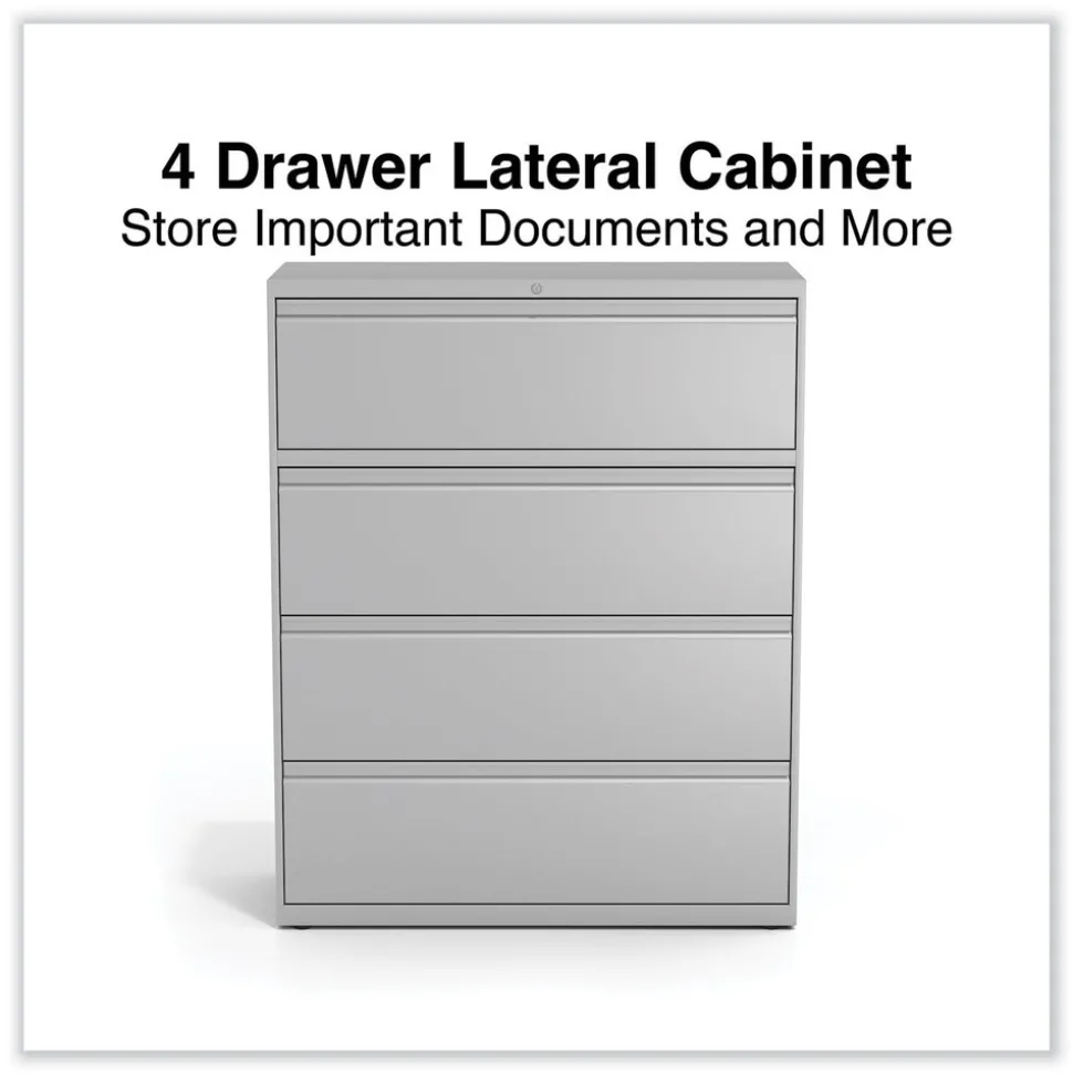 Alera 42 in. x 18.63 in. x 52.5 in. 4 Legal/Letter Size Lateral File Drawers - Light Gray