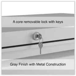 Alera 42 in. x 18.63 in. x 52.5 in. 4 Legal/Letter Size Lateral File Drawers - Light Gray