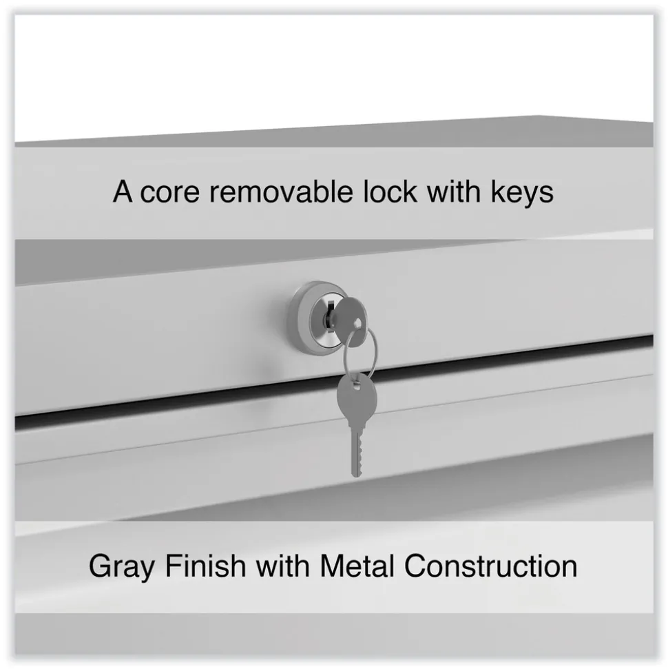 Alera 42 in. x 18.63 in. x 52.5 in. 4 Legal/Letter Size Lateral File Drawers - Light Gray