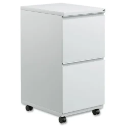Alera 14.96 in. x 19.29 in. x 27.75 in. 2 Legal/Letter-Size File Drawers Left or Right File Pedestal with Full-Length Pull - Light Gray
