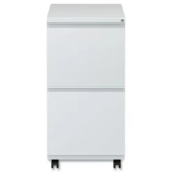 Alera 14.96 in. x 19.29 in. x 27.75 in. 2 Legal/Letter-Size File Drawers Left or Right File Pedestal with Full-Length Pull - Light Gray