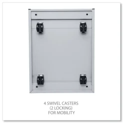 Alera 14.96 in. x 19.29 in. x 27.75 in. 2 Legal/Letter-Size File Drawers Left or Right File Pedestal with Full-Length Pull - Light Gray