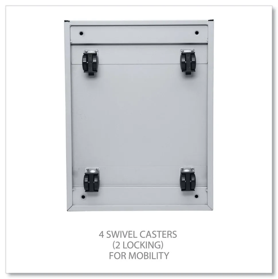 Alera 14.96 in. x 19.29 in. x 27.75 in. 2 Legal/Letter-Size File Drawers Left or Right File Pedestal with Full-Length Pull - Light Gray