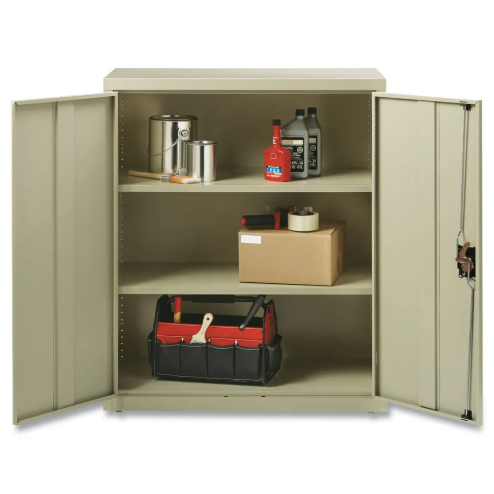 Alera 36 in. x 18 in. x 42 in. 3 Shelves Economy Assembled Storage Cabinets - Putty