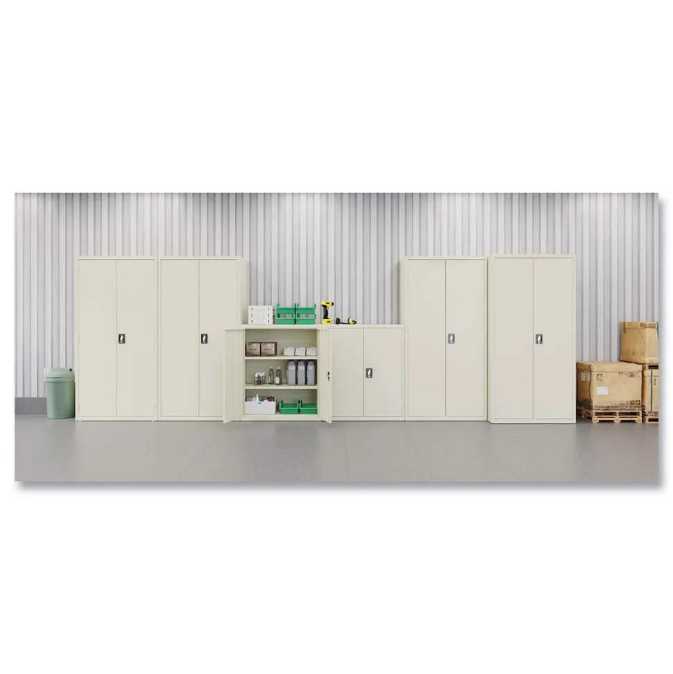 Alera 36 in. x 18 in. x 42 in. 3 Shelves Economy Assembled Storage Cabinets - Putty